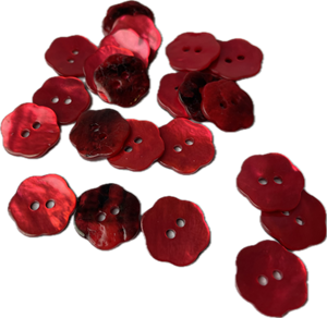 Perlemorknap - blomst i intens rød, 15 mm
